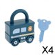 thumbnail image 1 of 4X cerraduras de aprendizaje para niños con llaves, juguete de desbloqueo de llaves para regalo de cumpleaños, niños y niñas 4 piezas, 1 of 8