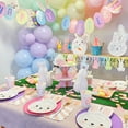 thumbnail image 2 of Easter Bunny  Paper Disposable Tableware Set - 8PCS Plates, Cups With Cups Sleeve, 20 paper napkins, Theme Easter Party Supplies, 2 of 10