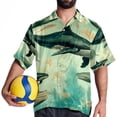 thumbnail image 4 of Whale Men's Hawaiian Printed Short Sleeve Button Down Casual Beach Shirt's, Unisex, 4 of 6