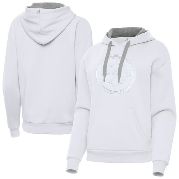 Women's Antigua  White Pittsburgh Steelers Victory Pullover Hoodie