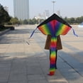 thumbnail image 2 of Cometa triangular grande, fácil de volar, cometa arcoíris degradada, cometa de viento para niños y niñas, 2 of 8
