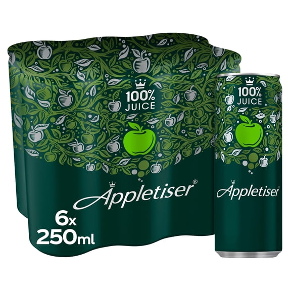 Appletiser 100% Apple Juice Lightly Sparkling 6x250 ml, Imported from Britain