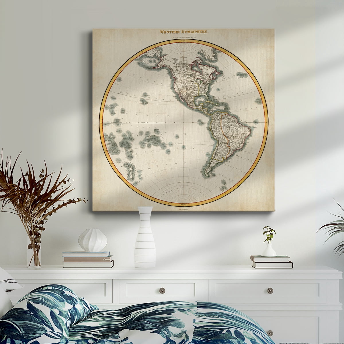 Wexford Home 1812 Western Hemisphere-Premium Gallery Wrapped Canvas, 24" x 24" - Ready to Hang