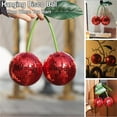 thumbnail image 3 of Red Disco Ball Cherries Christmas Ornament Cherry Mirror Ball Hanging Reflects Light for Club Stage Bar Party Wedding Holiday Decoration Home Cherry Decor, 3.9", Red, 3 of 5
