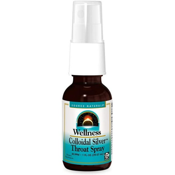 Source Naturals Wellness Colloidal Silver 30 ppm Throat Spray 1 oz Spray