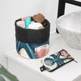 thumbnail image 6 of PhooArto Travel Cosmetic Bags Barrel Makeup Bag, Multifunctional Toiletry Bucket Bags Round Organizer Storage Pocket, Blue Octopus and Map, 6 of 6