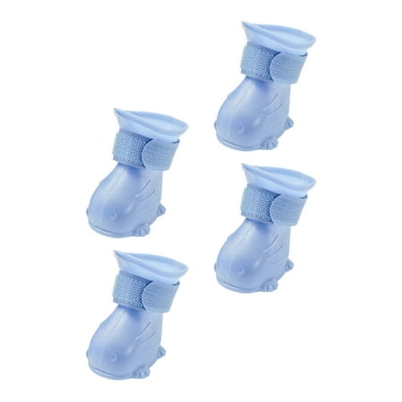 OUNONA 4 Pcs Waterproof Shoes Pet Bandages for Dogs Paw Boots Blue