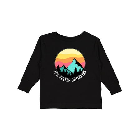 

Inktastic It s Better Outdoors Mountains at Sunset Gift Toddler Boy or Toddler Girl Long Sleeve T-Shirt