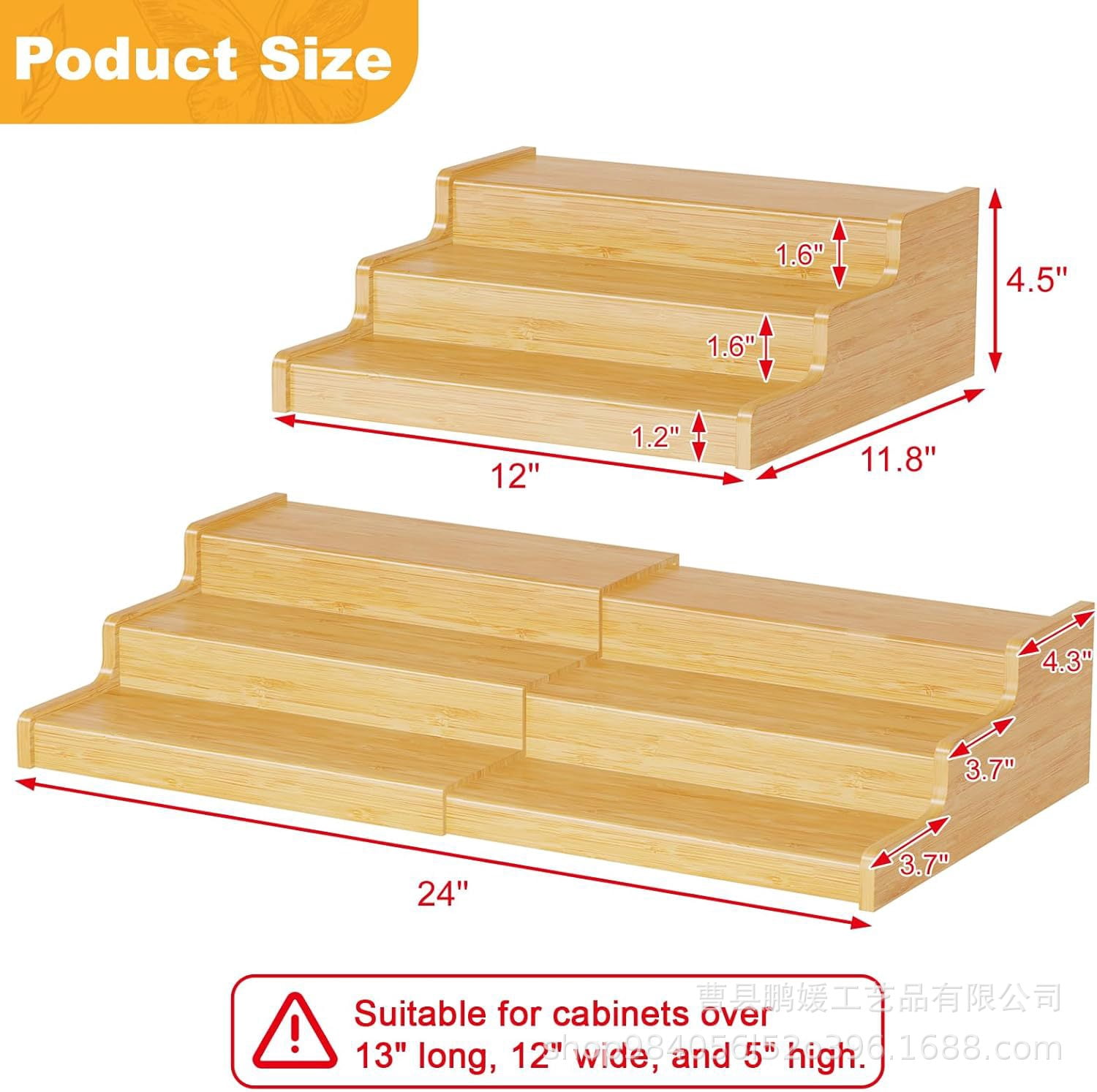 Expandable Bamboo Can Rack Organizer for Pantry, 3-Tier Adjustable Can Storage Holder, Soda Organizer Holds Up to 24 Cans, Canned goods Storage Display for Pantry