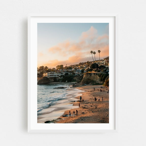 Heisler Park Sunset 01 - Laguna Beach California Photography White Framed Wall Art Print 12 x 18 inches