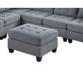 thumbnail image 5 of Contemporary Living Room Gray Fabric Tufted Cushion 7pc L-Sectional Sofa Set 2x Corner Wedge 3x Armless Chairs 2x Ottoman Couch, 5 of 10