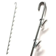 Heavy Duty Metal Merchandising Hanging Clip Strip Display w/ 12 Item Hangers 29" L, Zinc, 1 Unit