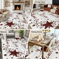 thumbnail image 6 of Retro Red Country Stars Washable Area Rug 8 x 10 ft Faith Love Home Berries White Wood Striped, Soft Non Slip Rugs Stain Repellent Indoor Felt Carpet for Living Dining Room Bedroom Home Office, 6 of 9
