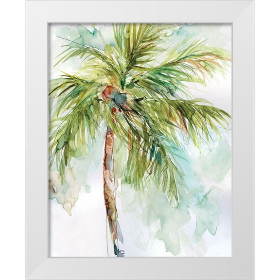 Robinson, Carol 12x14 White Modern Wood Framed Museum Art Print Titled - Palm Breezes I