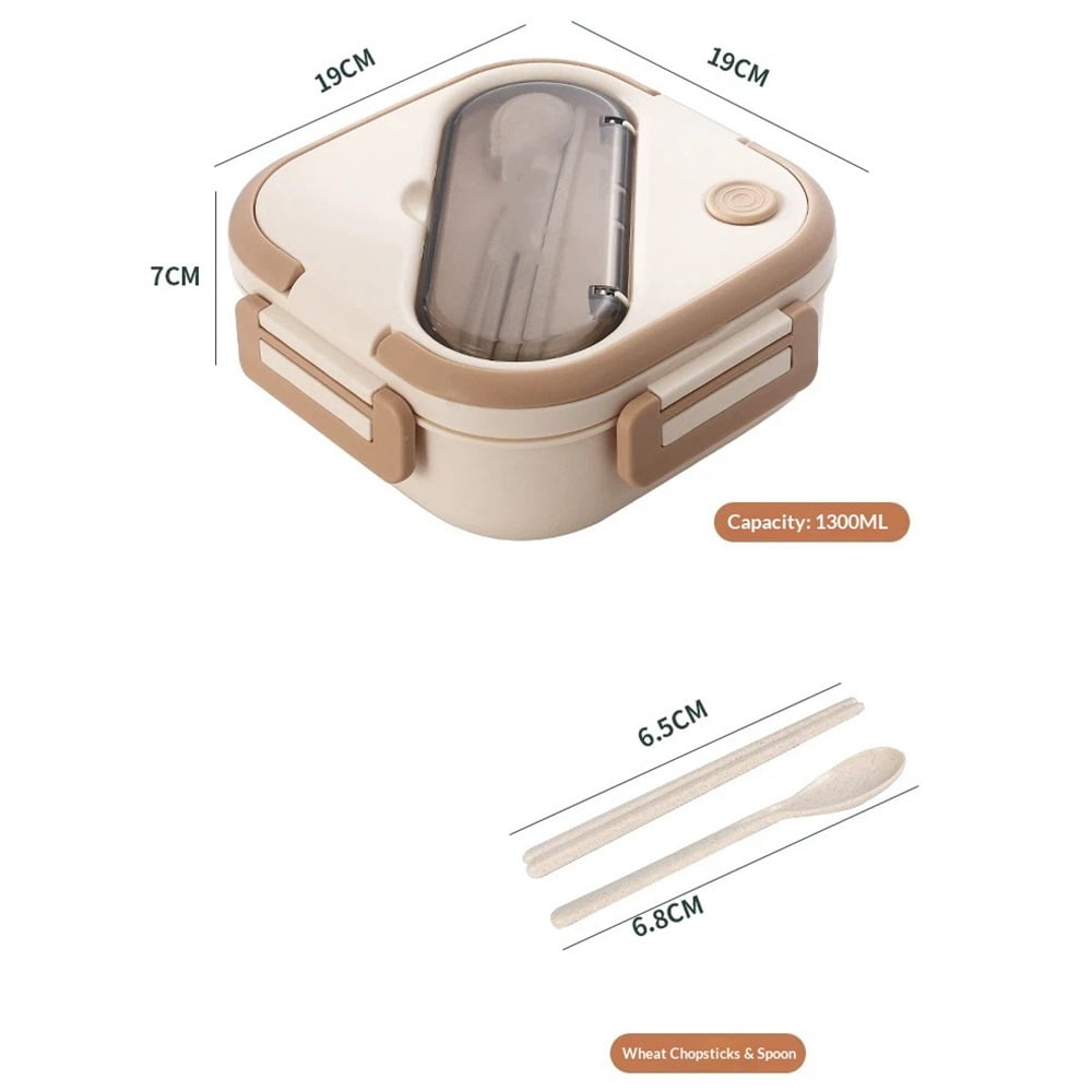 Bento Box, 1300ml Leakproof Lunch Box, Easy To Open And Close, Food Storage Container For Outings, Picnics, And Travels (3 Compartments)