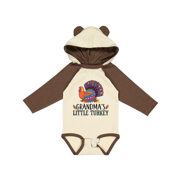 Inktastic Grandma Little Turkey Thanksgiving Boys or Girls Long Sleeve Baby Bodysuit
