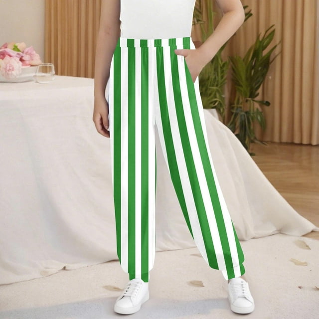Cowsor Girls Graphic Print Sweatpants Athletic Drawstring Joggers Cute Track Pants with Pockets for Kids
