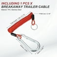 thumbnail image 2 of Uxcell Breakaway Trailer Cable, Trailer Brake Away Cable Safety Straps Stainless Steel Coiled Wires Red 5 ft x 0.59", 2 of 7