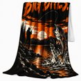 thumbnail image 2 of No Delicate Talk Just Big Bites Bass Fishing, Rustic Camping Scene, Warm Flannel Blanket for Cabin and Lodge, Outdoor Lovers person's Day Gift, Artistic Home Decor, 2 of 9