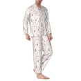 thumbnail image 2 of Sikiie Rabbit Forest Mens Pajama Set, Soft Warm Long Sleeve Sleepwear, Cozy Button-Down Pjs for Men-X-Large, 2 of 7