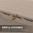 thumbnail image 3 of Patiowell 100 Gallon Resin Deck Box, Large Outdoor Storage Box with Padlock for Patio Furniture,Light Brown, 3 of 8