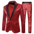 thumbnail image 3 of RUTAYY Men's Outfits Casual Long Sleeve Sequins Suit and Pants 2 Piece Performance Holiday Chic Sets, 3 of 5