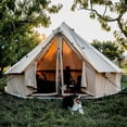 thumbnail image 5 of (2 pack) WHITEDUCK Regatta Canvas Bell Tent - w/StoveJack, Waterproof, 4 Season Luxury Camping and Glamping Yurt Tent Outdoor (20' (6M), Water Repellent, Sandstone Beige), 5 of 7