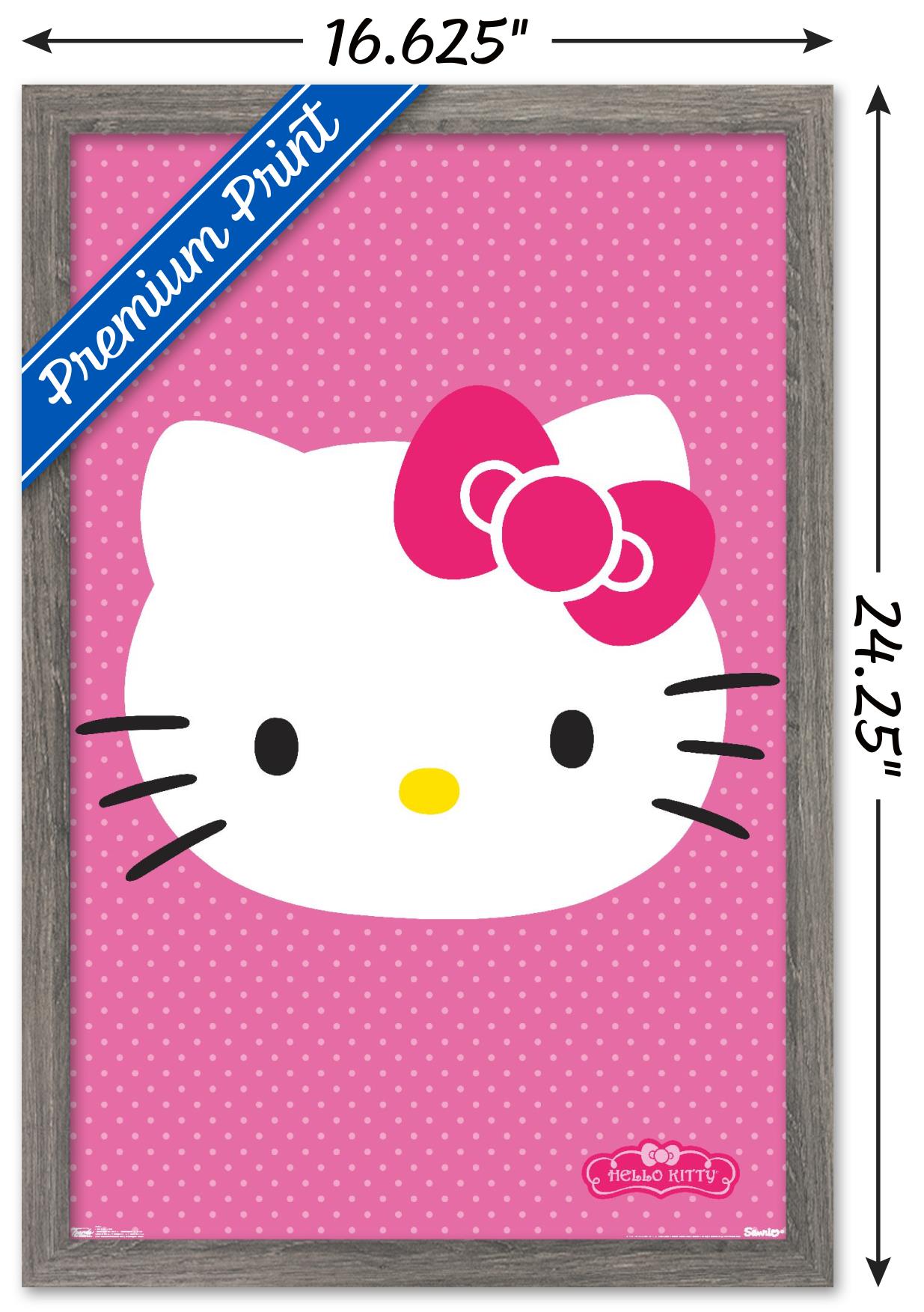 Hello Kitty - Face Wall Poster, 14.725" x 22.375", Framed