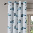 thumbnail image 3 of Ambesonne Winter Grommet Curtain, Vintage Truck Xmas Tree Art, 50"x63", Soft Blue and Dark Green, 3 of 5