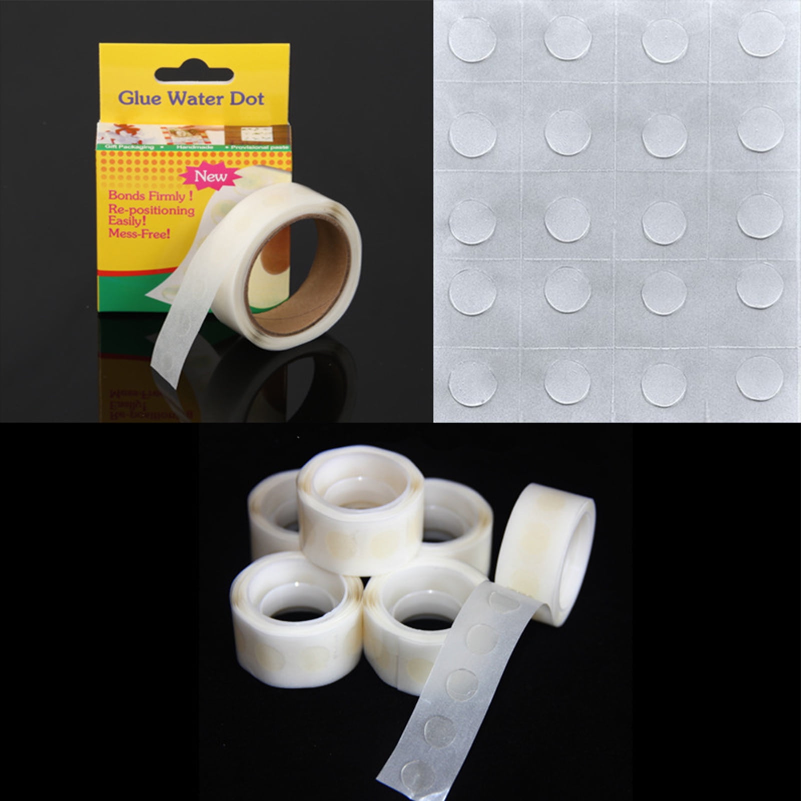  Double Sided Adhesive Dots Clear Glue Point Tape Stickers  Balloon Glue Round No Traces Strong Adhesive Sticker Waterproof Dot Sticker  for Craft DIY Art Office Supply(1000 Pieces,0.24 Inch/ 6 mm) 