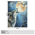 thumbnail image 4 of COMIO Durable and Long-lasting White Wolf Wolves Howling Flannel Blanket (Universal 1) White, 4 of 6