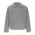 thumbnail image 4 of Mens Fuzzy Sherpa Sweatshirt Quarter Zip Pullover Long Sleeve Winter Fall Fleece Outwear Casual Warm Tops With Pocket, 4 of 5