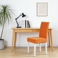 thumbnail image 5 of Taotanxi Velvet Dining Chair Covers Stretch Chair Covers for Dining Room Chair Protectors Covers Dining, Soft Thick Solid Velvet Fabric Washable, Orange, 5 of 7