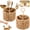 Light Brown-2PCS, variant on Txkrhwa 360 Degree Rotating Kitchen Metal Utensil Holder, 5 Compartment Silverware Organizer, Fork Spoon Cutlery Caddy Organizer, Party Countertop Buffet Picnic Camping Outdoor Storage Basket