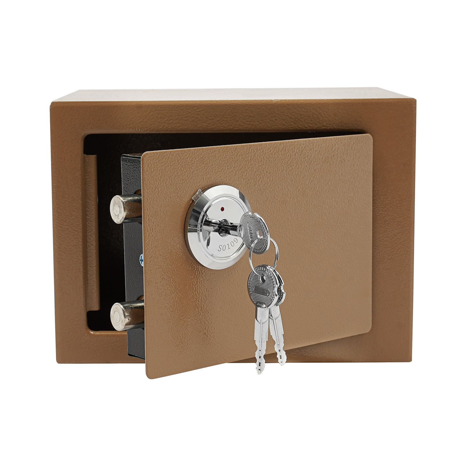 Gold Small Safe Box with Drop Slot, Safety Box for Money, Depository Safe with Drop Slot Mountable Cash Box with Lock for Home & Office Security