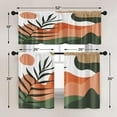 thumbnail image 4 of Mid Century Boho Kitchen Curtains Minimalist Window Curtains and Valances Set 36 Inch, Palm Leaves Sun Mountain Art Rod Pocket Short Tier Curtain, Bohemian Small Curtains for Kitchen Decor, 4 of 6