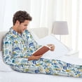 thumbnail image 6 of Bingfone Men's Pajama Set 2 Piece Loungewear PJs, Long Sleeve with Pajama Pants- cartoon octopus-Large, 6 of 7