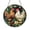 Acrylic 3.5 Inch, variant on Farm Chicken Pair with Floral Detail Stained Glass Style Window Decor, Rustic Hanging Art Panel