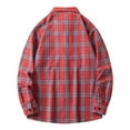 thumbnail image 3 of Elvqul Button up Shirts for Men Long Sleeve Formal Plaid Big and Tall Red with Pockets Mens Shirts Collared, 3 of 3