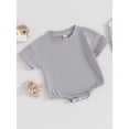 thumbnail image 4 of Suealasg Baby Girl Boy Clothes Infant Romper Bodysuit Short Sleeve Solid Color Jumpsuit Newborn Summer Casual Playsuit 0-18 Months, 4 of 9
