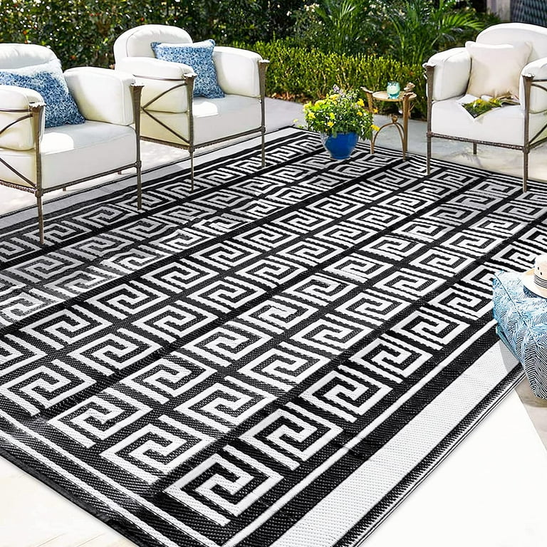Reversible Outdoor Rugs for Patio Clearance 5x8 Ft Waterproof Large Plastic  Straw Area Rug Non-Slip Portable Carpet Floor Mats for RV Camping Deck