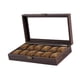 thumbnail image 5 of Caja organizadora para guardar relojes, regalo, tapa transparente, accesorio a prueba de polvo, portátil para hombres. 12 ranuras, 5 of 9