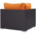 thumbnail image 3 of Modway Convene Aluminum and Rattan Outdoor Patio Corner in Espresso/Orange, 3 of 4
