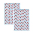 thumbnail image 2 of Tyidzon 2 Pcs Christmas Hand Towels, 15.7 x 23.6 in Candy Cane Decorative Towels for Kitchen and Bathroom, Blue, 2 of 7