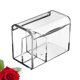 thumbnail image 5 of EeaseMX Caja de almacenamiento de plástico transparente a prueba de polvo con tapa, creativa, dividida, con 3 compartimentos, organizador para hisopos, discos de algodón y cosméticos., 5 of 7