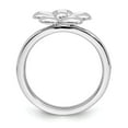 thumbnail image 2 of 925 Sterling Silver Stackable Expressions Polished White Enameled Flower Ring Size: 7; for Adults and Teens; for Women and Men, 2 of 5