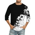 thumbnail image 1 of Birdeem Chemises pour Hommes Imprimé Col Rond Mode Décontractée Manches Courtes Blouses, 1 of 9
