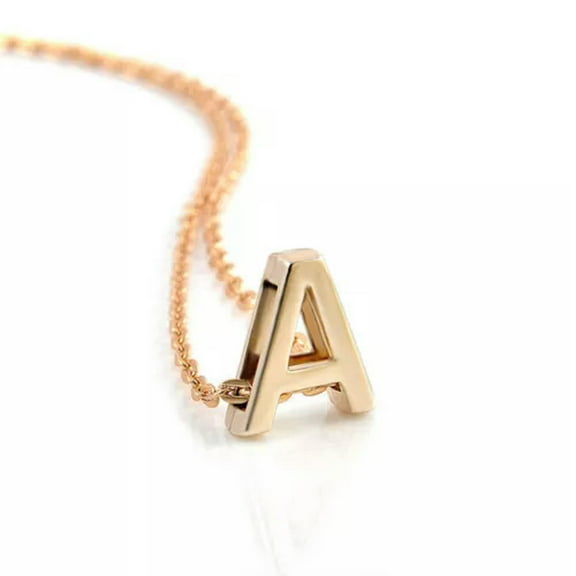 GKNET Fashion Women Gold Plated Initial Alphabet Letter A-Z Pendant Chain Necklace-A