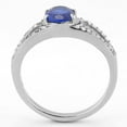 thumbnail image 3 of Womens Rings No Plating 316L Stainless Steel Ring with Synthetic Spinel in London Blue DA306, 3 of 5