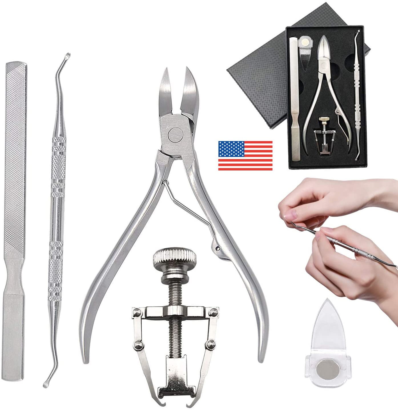 Ingrown toenail tool & Kit, Pedicure Tools, Professional Stainless Steel Ingrown Toe Nail